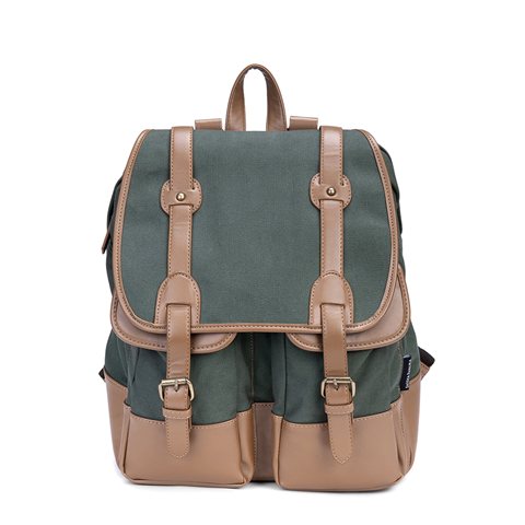canvas and PU backpack