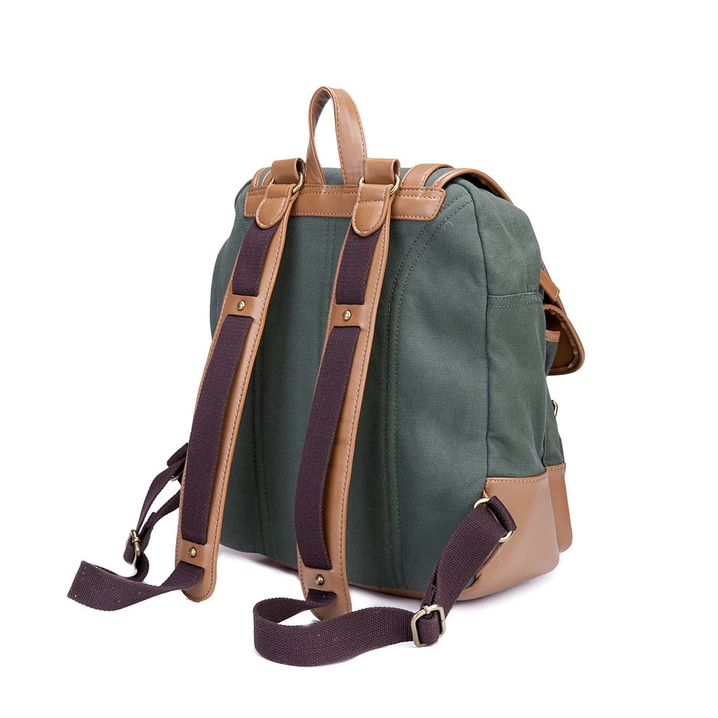 canvas and PU backpack