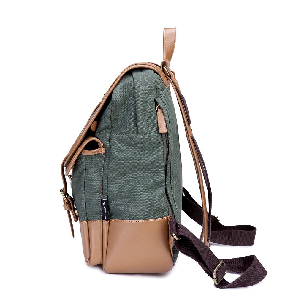 canvas and PU backpack