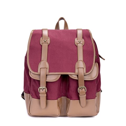 canvas and PU backpack