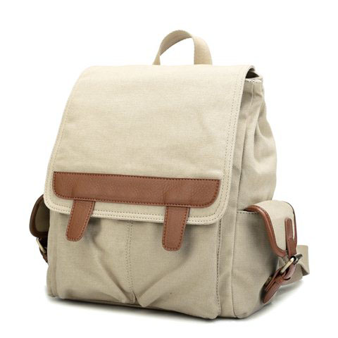canvas and PU backpack